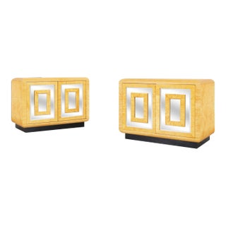 1970s Vintage Burl Wood Nightstands by Romweber Furniture Co. For Sale