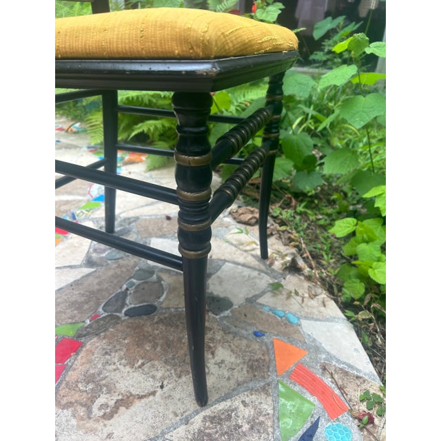 1960s Vintage Ebonized Black and Gold Regency Side Chair by Tell City Chair Company Chairish