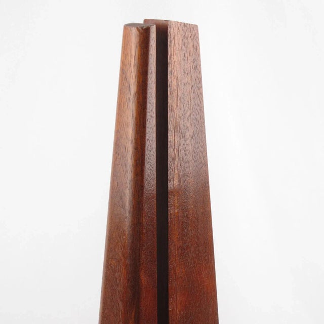 Wood Modernist Architectural Wood Ornament Sculpture Abstract Tuning Fork For Sale - Image 7 of 8