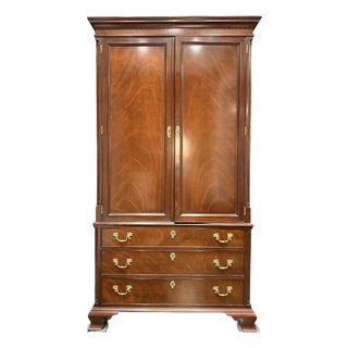 1990s Kindel Mahogany Bar / Home Office Storage Cabinet For Sale