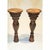 Rustic Vintage Traditional Style Carved Wood Candlestick Holders Pair For Sale - Image 3 of 3
