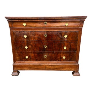 French 19th Century Louis Philippe Walnut Chest of Drawers For Sale