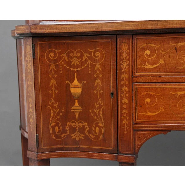 19th Century Inlaid Mahogany Display Cabinet For Sale - Image 6 of 17