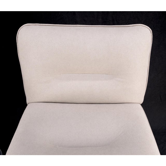 Pair Bent Lucite 1970s New Alcantera Upholstery Swivel Barstool Chairs Chairs For Sale - Image 13 of 15