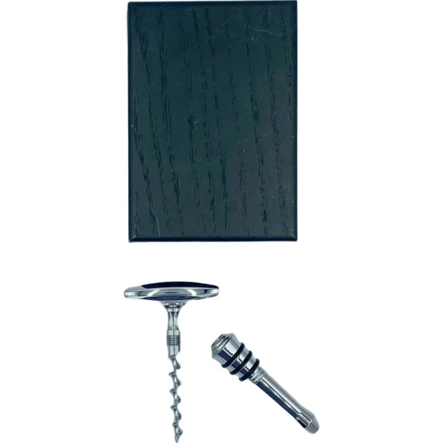 Vintage Stainless Steel Corkscrew and Wine Bottle Stopper Set- 2 Pieces For Sale - Image 4 of 12