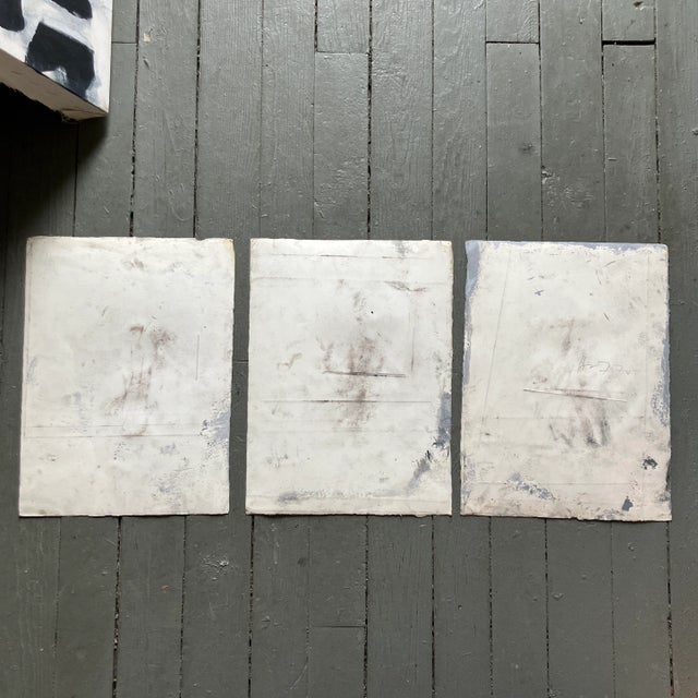 Black 1970s Three Original Abstract Expressionist Pastel Drawings People in Motion- Set of Three For Sale - Image 8 of 8