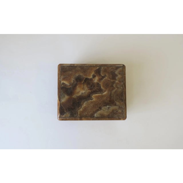 Modern Onyx Marble and Brass Jewelry Box from Belgium For Sale - Image 12 of 13