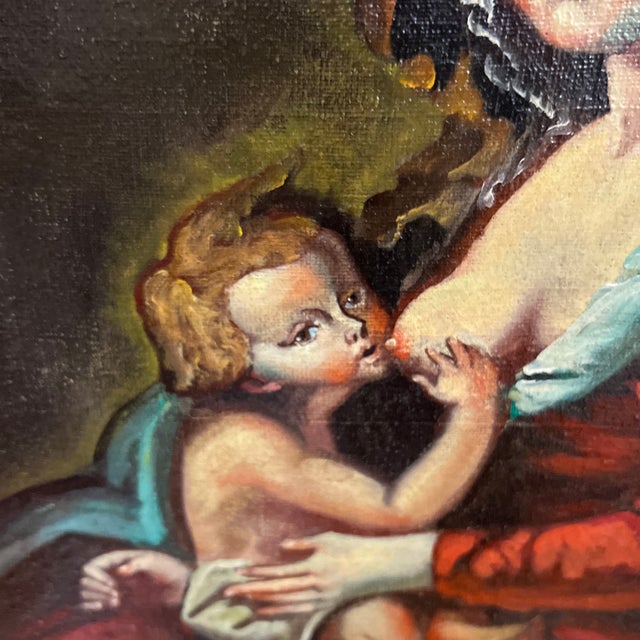 Late 20th Century 20th Century Oil on Canvas Framed Cuzco School Madonna With Child For Sale - Image 5 of 11
