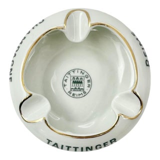 Vintage Taittinger Reims Champagne Ceramic Ashtray For Sale