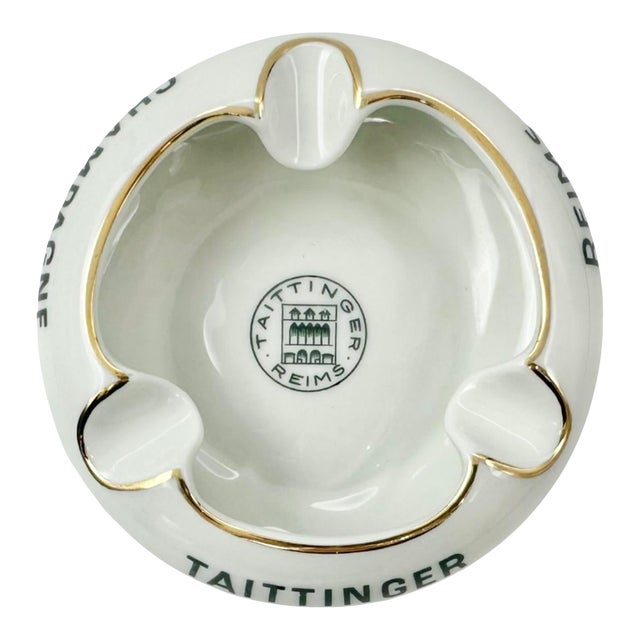 Vintage Taittinger Reims Champagne Ceramic Ashtray For Sale