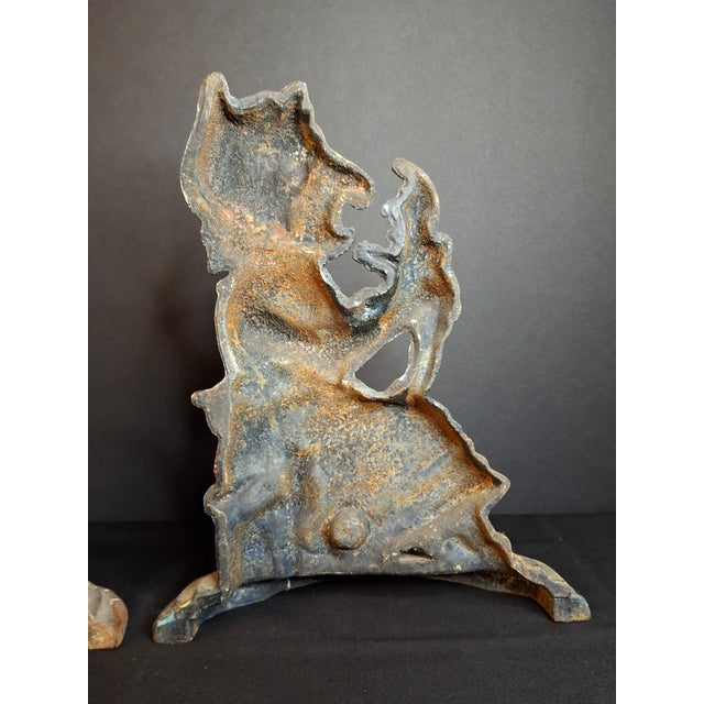 Antique Early 20th-Century Cast Iron "Punch & Judy" Figural Doorstops - A Pair For Sale - Image 15 of 18