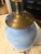 Bing & Grondahl Vintage Bing & Grondahl Copenhagen Danish Porcelain Floral Vase Table Lamp With Brass Footed Base For Sale - Image 4 of 14