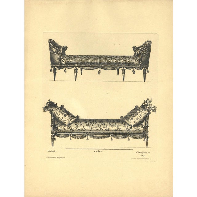 Very Rare-1878- Set of 5 French Antique Interior Furniture Design Lithographs-Setees, Documentation For Sale In New York - Image 6 of 7