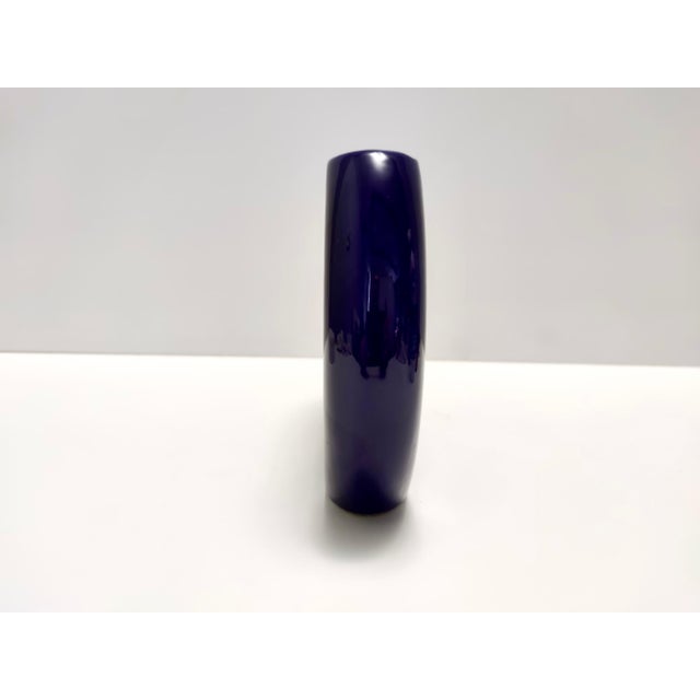 Vintage Blue Glazed Ceramic Vase by Pietro Arosio for Parravicini, Italy, 1970s For Sale - Image 8 of 10