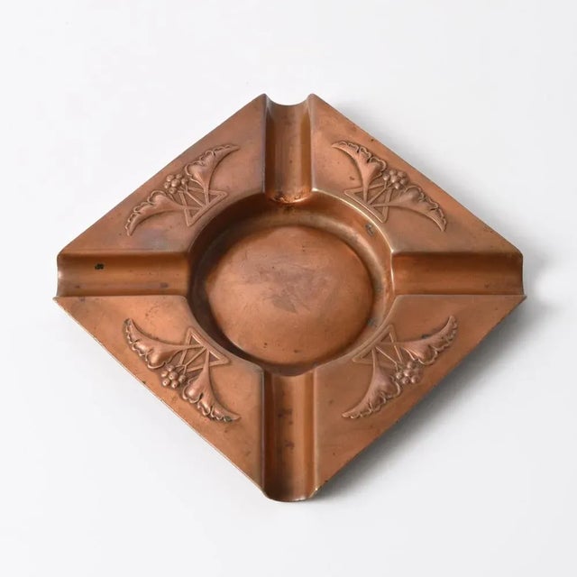 Art Nouveau Copper Ashtray from WMF, 1890s, in Very Good conditions. Designed 1890 to 1919 This piece has an attribution...