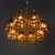 German Art Deco chandelier in yellow glass and metal, 1930s Chandelier with eight yellow glass shades with a metal finish....