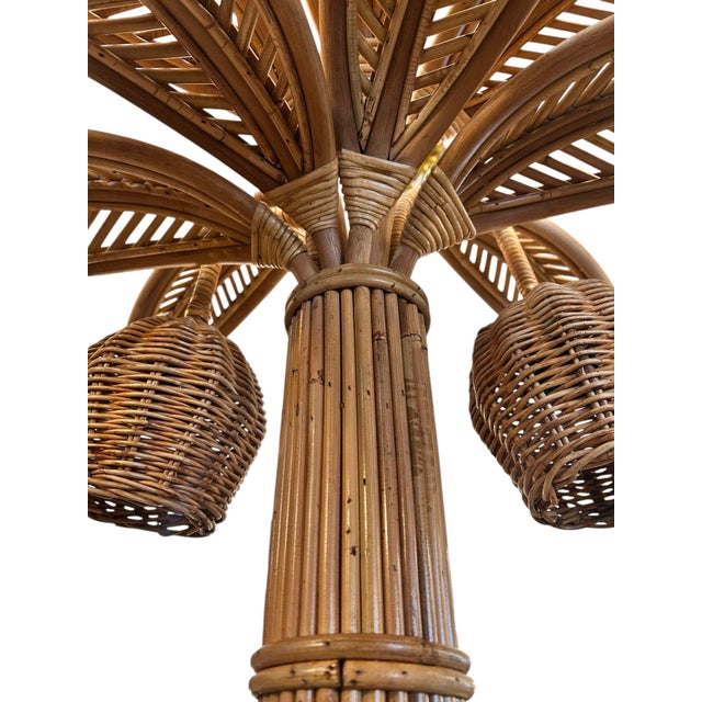 Rattan Palm Tree Lamp, 1970s For Sale - Image 6 of 9