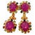 Ruby Red Bochic "Orient" Vintage Ruby & Multi Sapphire Earrings Set In 18K Gold & Silver For Sale - Image 8 of 18