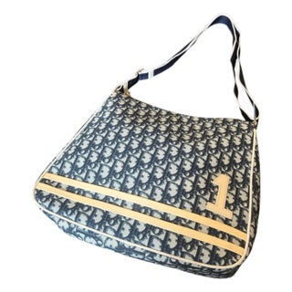 2000s Christian Dior Oblique Monogram Navy Blue Crossbody Bag For Sale