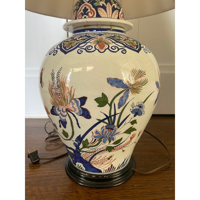 Antique French Faience Jar Lamp Base For Sale In New York - Image 6 of 7
