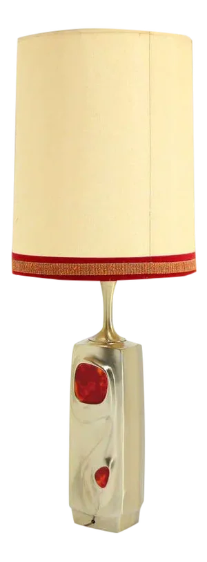 Mid-Century Modern Art Nouveau Style Cast Metal Table Lamp