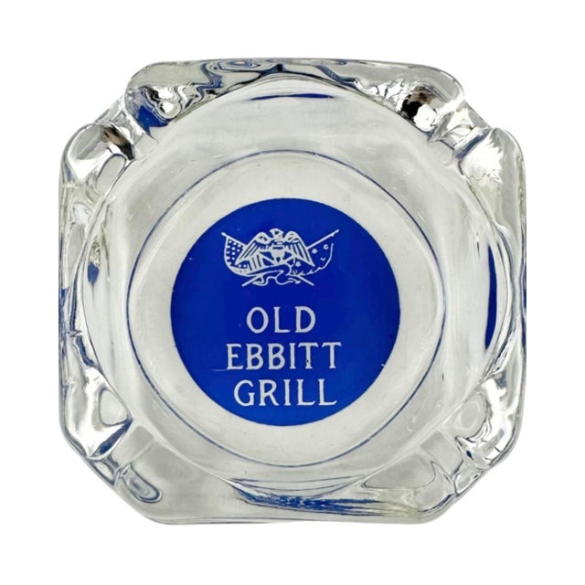 Vintage Old Ebbitt Grill Restaurant Washington, DC Glass Ashtray For Sale - Image 9 of 9