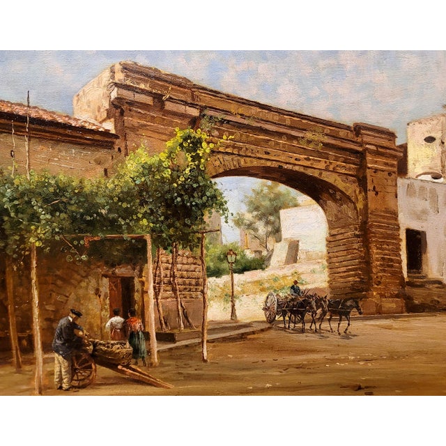 Carlo Brancaccio -Napoli L’Arco Di Gragnano-19th Century Oil Painting For Sale - Image 4 of 12
