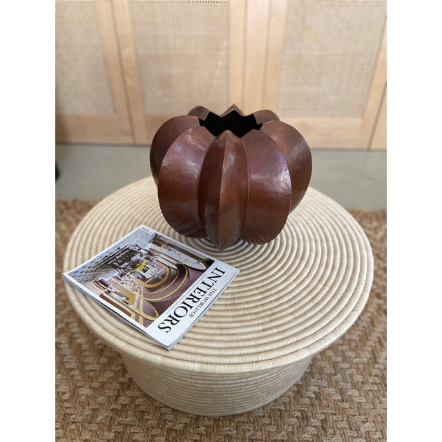 Large Hammered Copper Vessel For Sale - Image 4 of 5