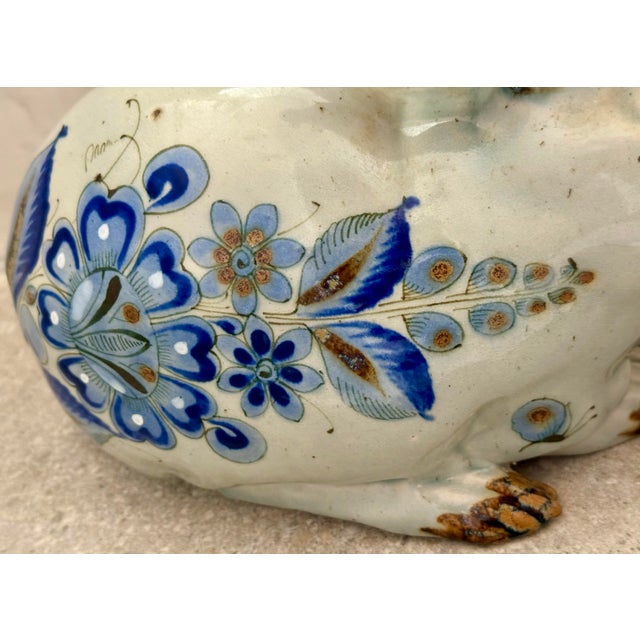 Vintage ‘Ken Edwards Style’ Mexican Tonala Large Pottery Decorated Bunny, Rabbit For Sale - Image 10 of 12