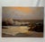 The original painting on canvas portrays a dynamic coastal seascape captured at the transitional hour of sunset. The...
