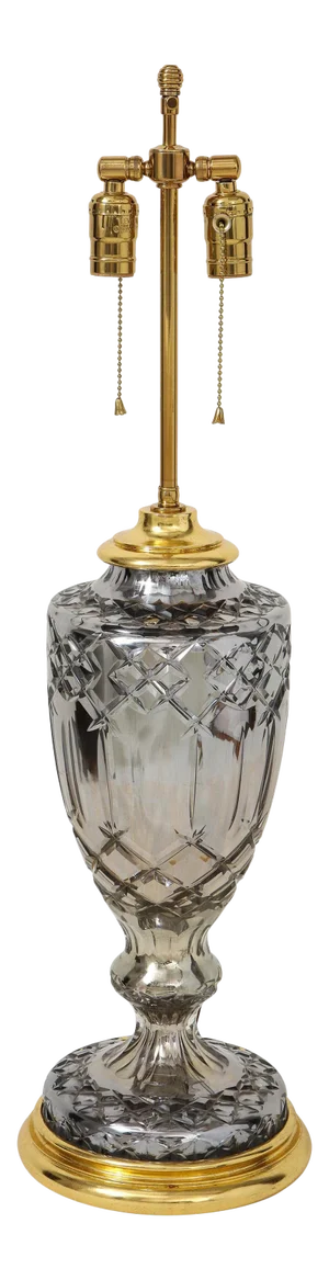 Gray Mercury Glass and Gilt Table Lamp