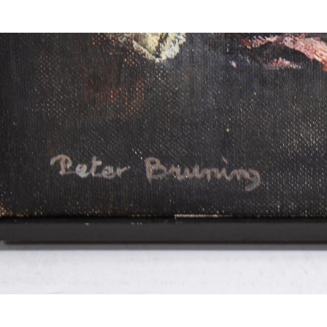 Mid-Century Modern Oil on Board Abstract Painting by Peter Bruning For Sale - Image 3 of 7