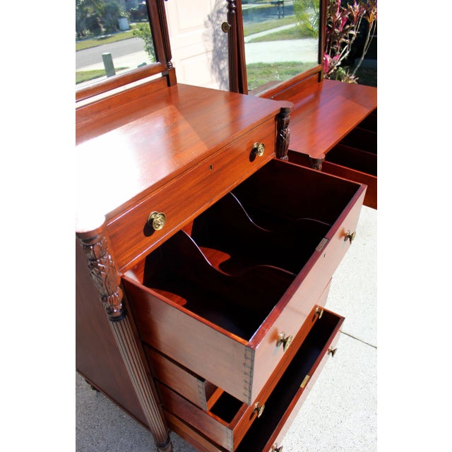 Antique Mahogany Dresser Set With Swivel Mirrors - Circa 1880 Victorian Bedroom Furniture For Sale - Image 14 of 18