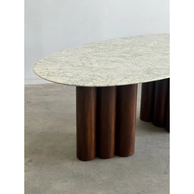 1980s Oval Dining Table With Sculptural Bases - 1 of 1 For Sale - Image 12 of 14