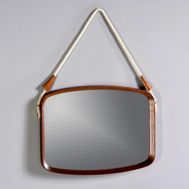 Mid Century Italian Mahogany Rectangular Shape Mirror For Sale - Image 11 of 11