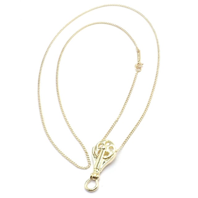 Vintage Tiffany & Co. Ralph Lauren 18k Yellow Gold Pulley Pendant Necklace Details: Metal: 18k Yellow Gold Chain Length...