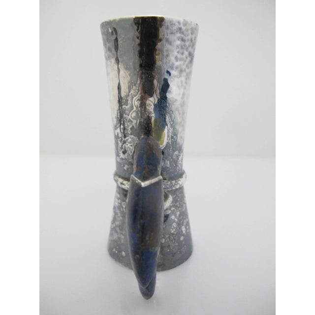 Silver Los Castillo Taxco Mexico Silver Lapis Lazuli Parrot Double Jigger Shot Pair For Sale - Image 8 of 13