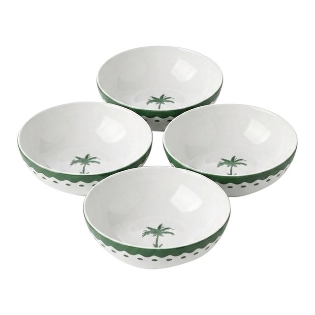 Fern & Co. X Anthropologie "The Palm Collection" Porcelain Small Bowls - Set of 4 For Sale
