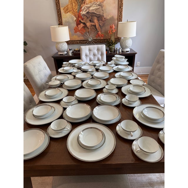 White 1950’s Traditional Noritake White Bone China Set - 90 pcs For Sale - Image 8 of 8