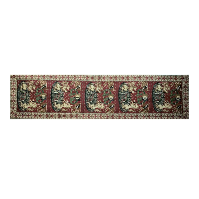 Gothic Late 20th C. Vintage French "The Lady and the Unicorn" Woven Tapestry Runner For Sale - Image 3 of 17