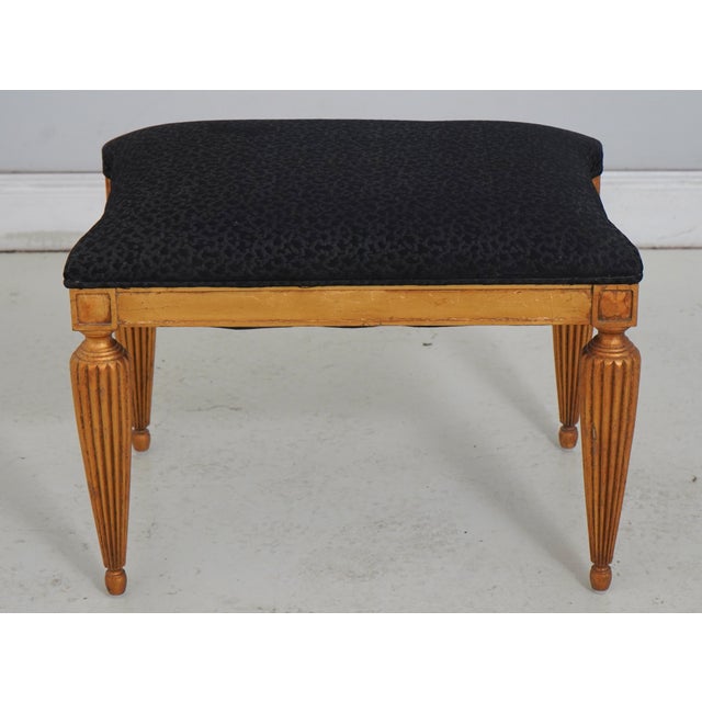 Neoclassical Pair of Henredon Neoclassical Black & Gold Footstools Ottomans For Sale - Image 3 of 14