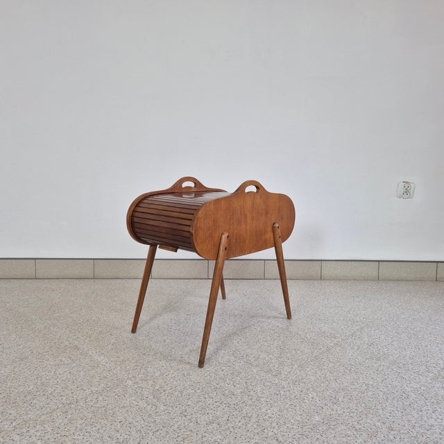 Mid-Century Modern Danish Top Roll Tambour Sewing Box, 1960s For Sale - Image 3 of 10
