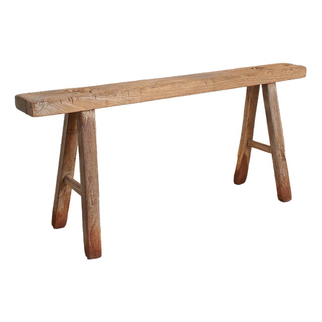 Antique Rustic Wooden Hallway Pig Bench For Sale