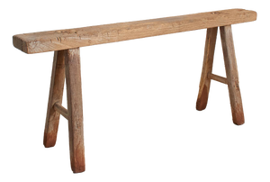 Antique Rustic Wooden Hallway Pig Bench