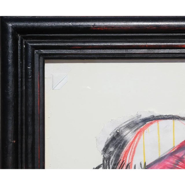 1995 Contemporary Pink, Red, Yellow, & Black Abstract Gestural Drawing on an Envelope David Aylsworth For Sale - Image 9 of 13