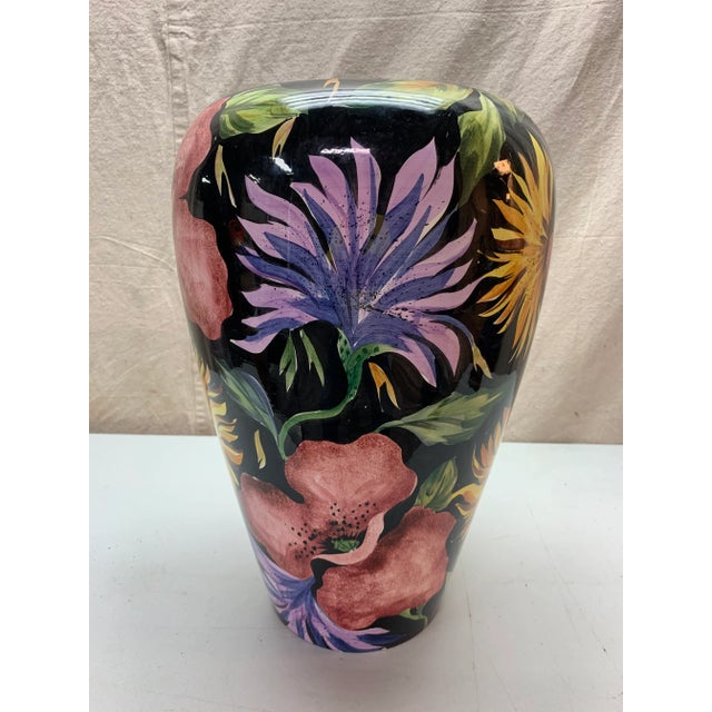 Vintage Large Italian Hand-Painted Porcelain Vase For Sale In New York - Image 6 of 10