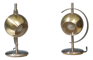 Italian Table Lamps in Brass and Steel, 1970s, Set of 2