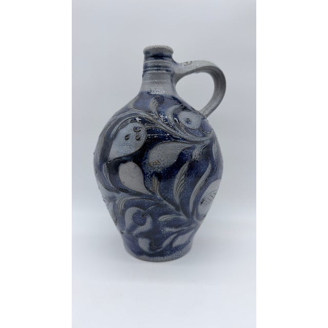 Antique German Westerwald Blue Incised Stoneware Jug, Circa 19th Century For Sale - Image 16 of 17