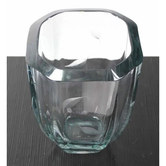 Vintage Mid Century Glass Vase For Sale - Image 4 of 8
