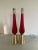 Lot of 2 Gold and Red Murano Glass Table Lamp With Shade For Sale - Image 13 of 13